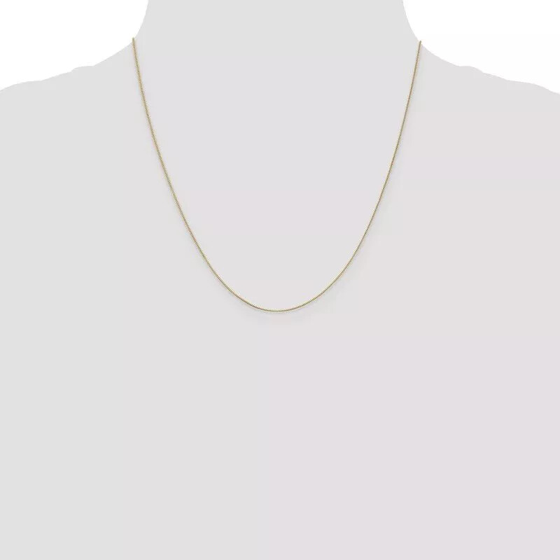 10K Yellow Gold Solid Box Chain Necklace Lobster Claw .55mm 14 16 18 20 22 24 in