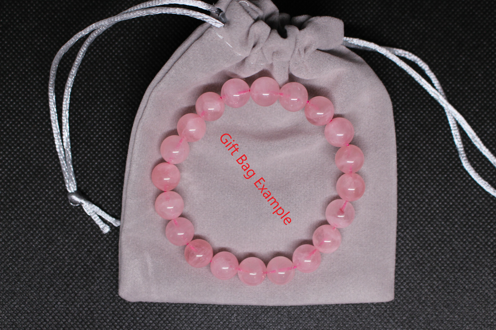 5A Madagascar Natural Rose Quartz Elastic Bracelet Gif Bag Digital Certificate