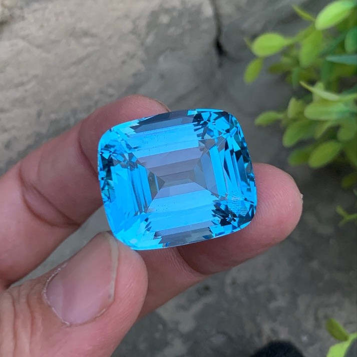85.05 Carats Natural Swiss Topaz Cushion Cut From Africa