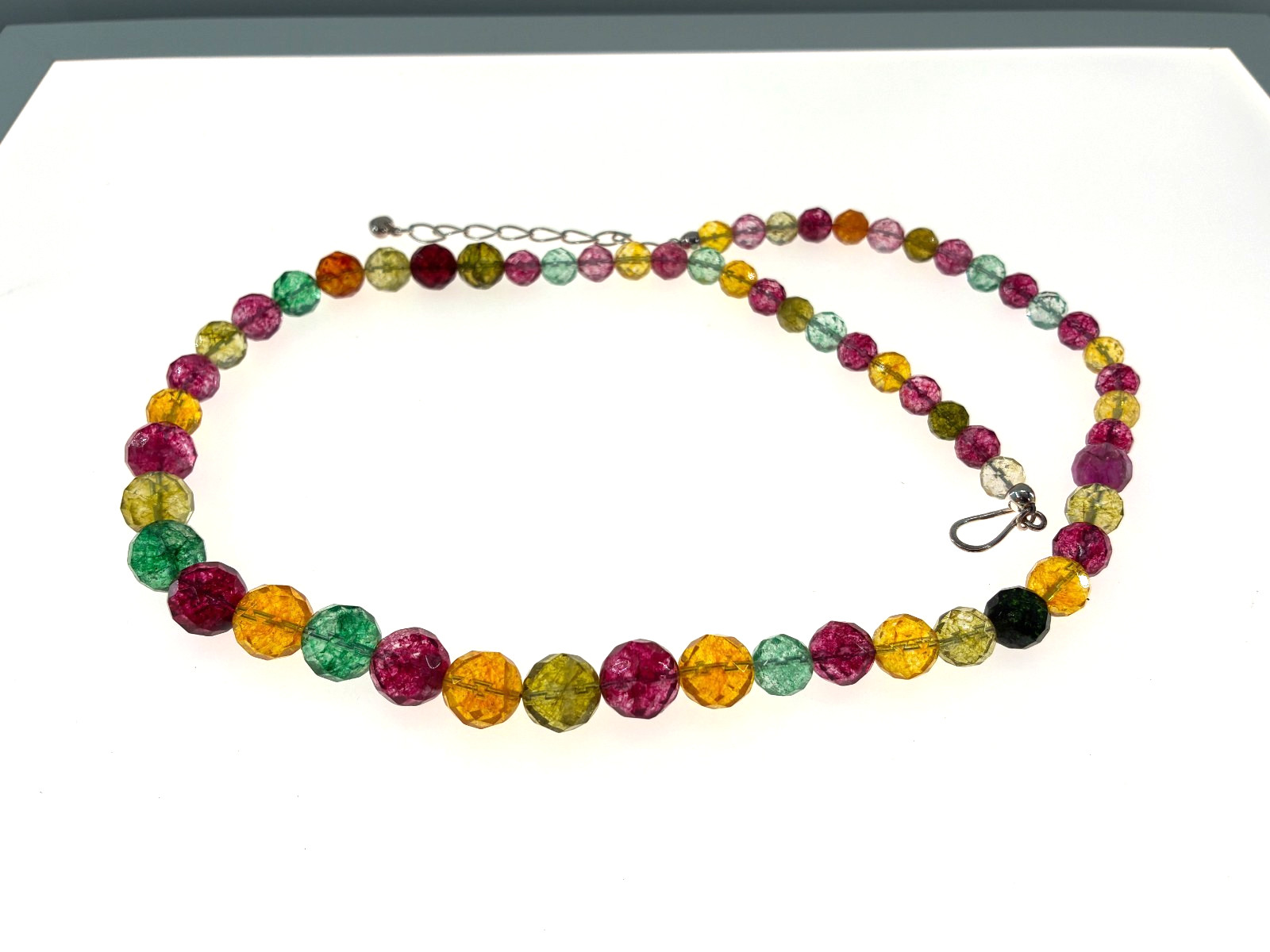 Jay King DTR Multicolored Gemstone Graduated Bead Necklace Translucent Rainbow