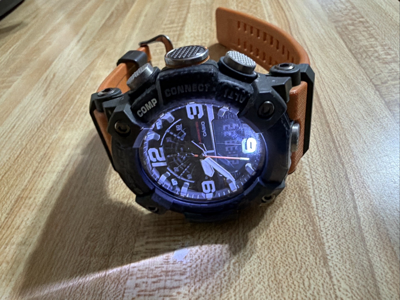 G-SHOCK MUDMASTER 55mm Carbon Case Orange Resin Strap Men’s Watch – (GGB100-1A9)