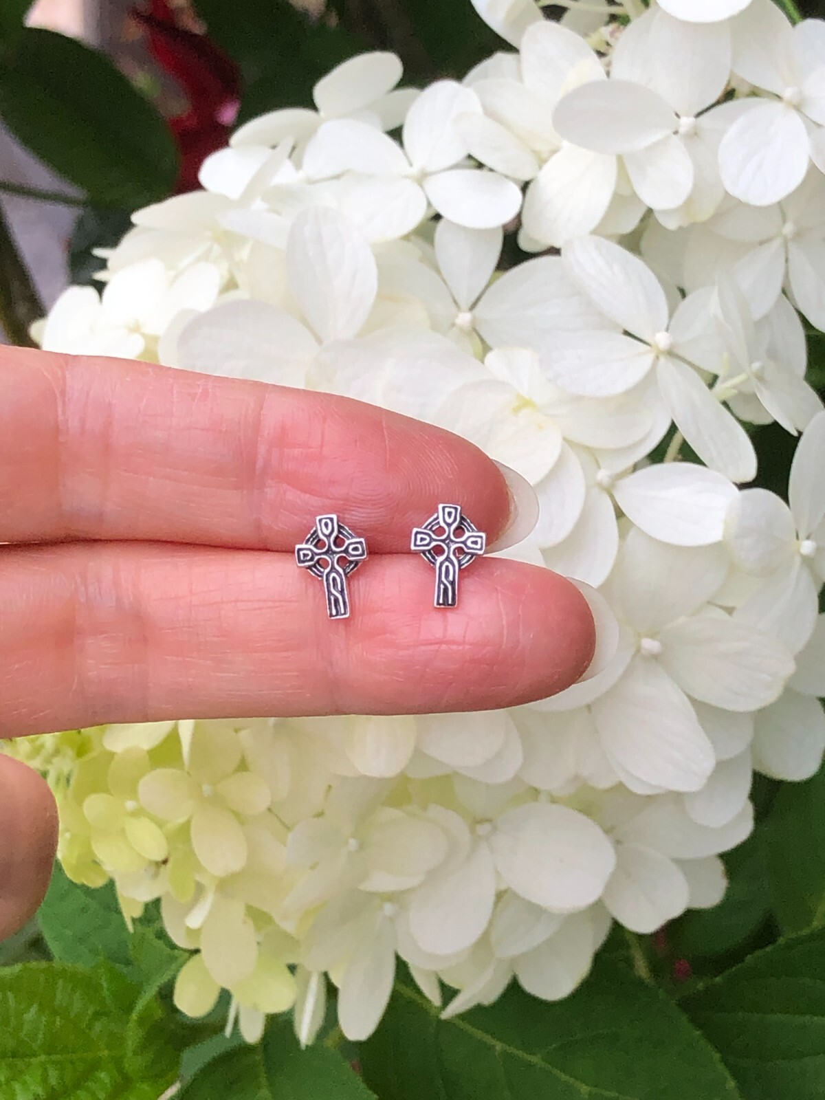 Celtic Cross Post Stud Earrings 925 Sterling Silver Small Stud 9mm(0.35″)
