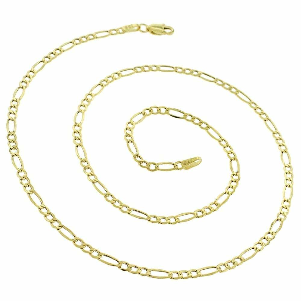 18K Yellow Gold Filled Tarnish-Resist 16~32″ Italian Figaro Chain Necklace B139G