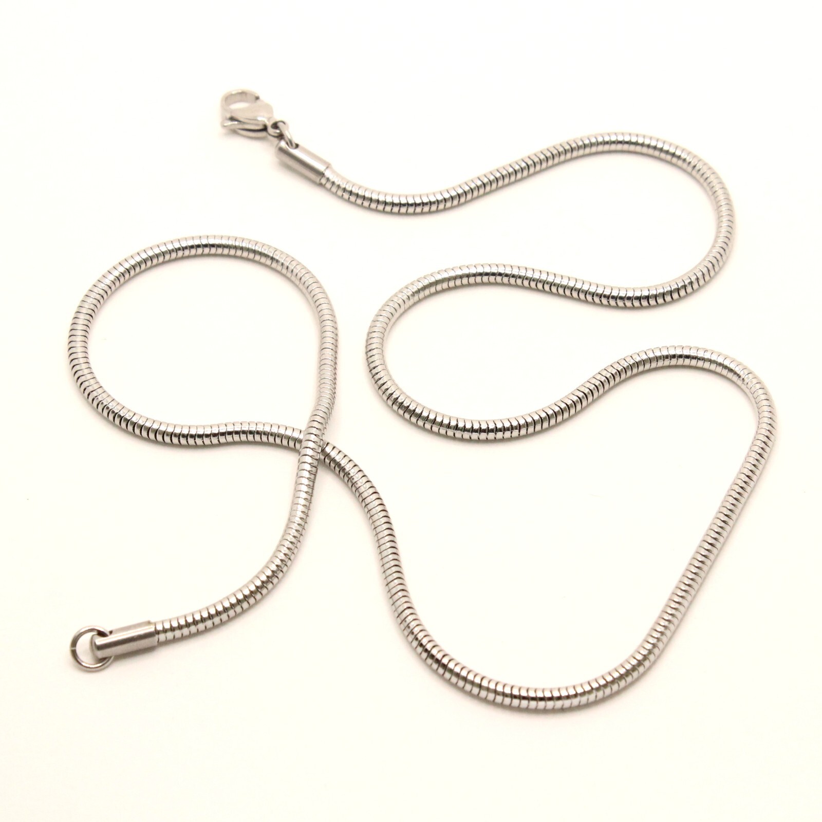 Stainless Steel Snake Chain Necklace 1/16 Inch Wide, Sizes 18-30 Inches
