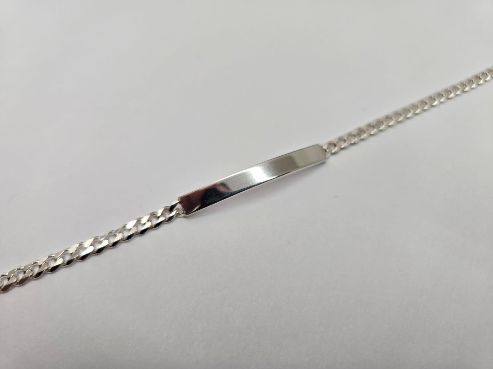 925 Sterling Silver Personalized Custom Engraved Curb Link ID Bracelet 3.5mm