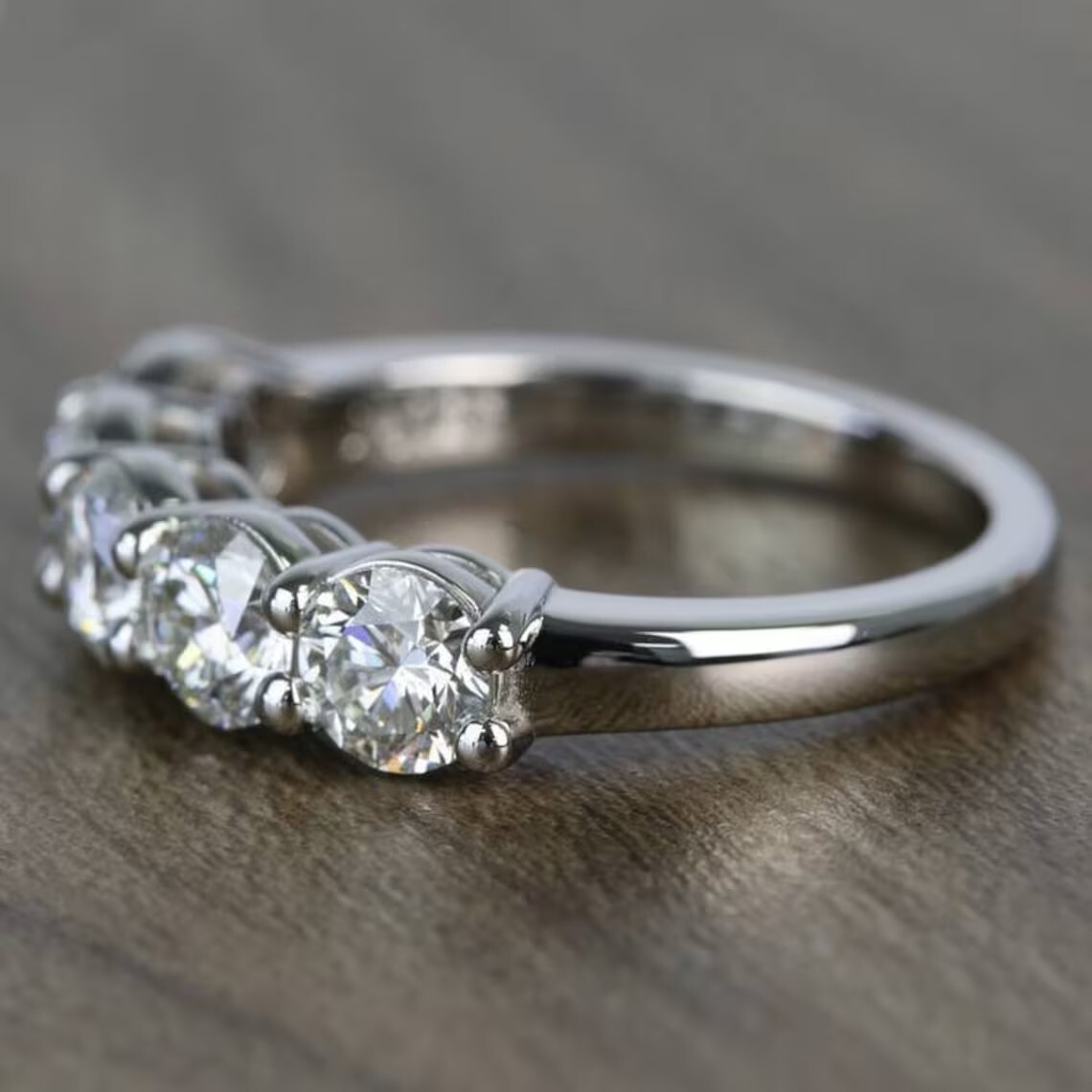 Gorgeous 3 mm White Treated Diamond Band Color F Certified ! Anniversary Band