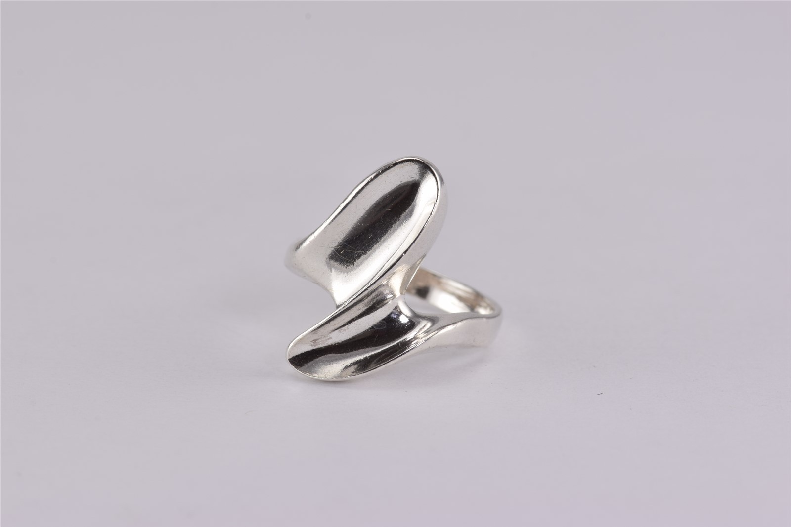 Sterling Silver 19mm Polished Fluted Wispy Swirled Band Ring 925 Sz: 6