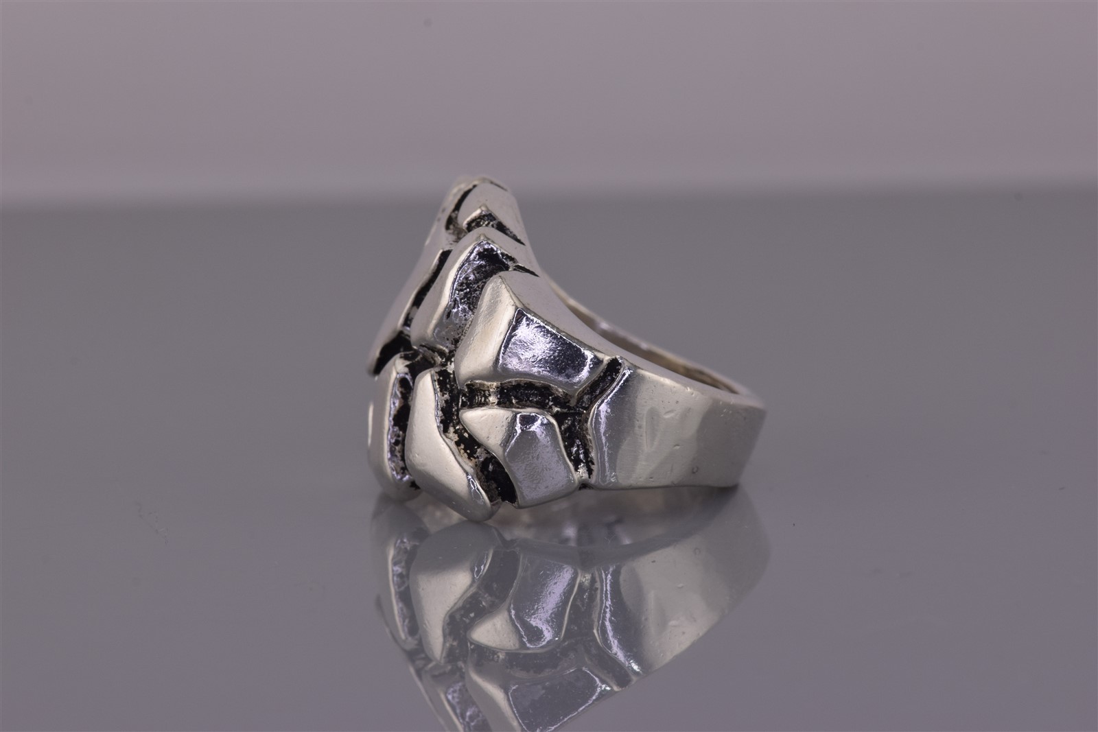 Taxco Sterling Silver 19mm BOLD Random Nugget Band Ring 18g Mex 925 Sz: 6