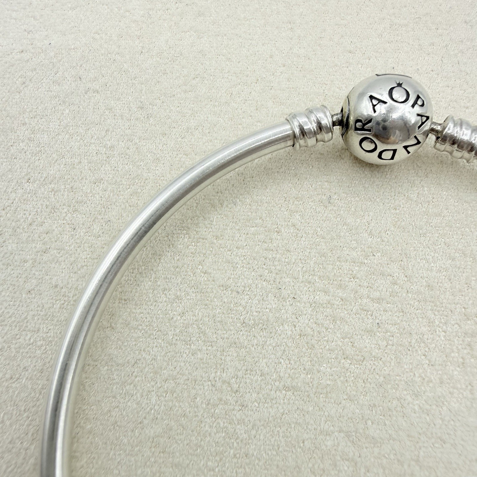 Pandora Sterling Silver Moments Bangle Bracelet Create Jewelry Clasp 8.25 in