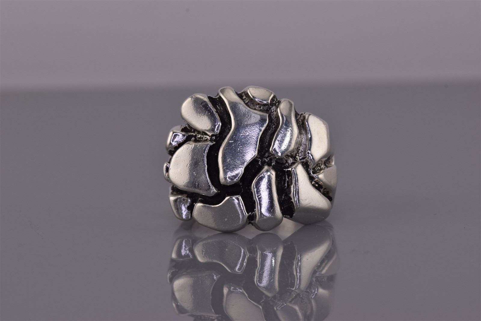 Taxco Sterling Silver 19mm BOLD Random Nugget Band Ring 18g Mex 925 Sz: 6