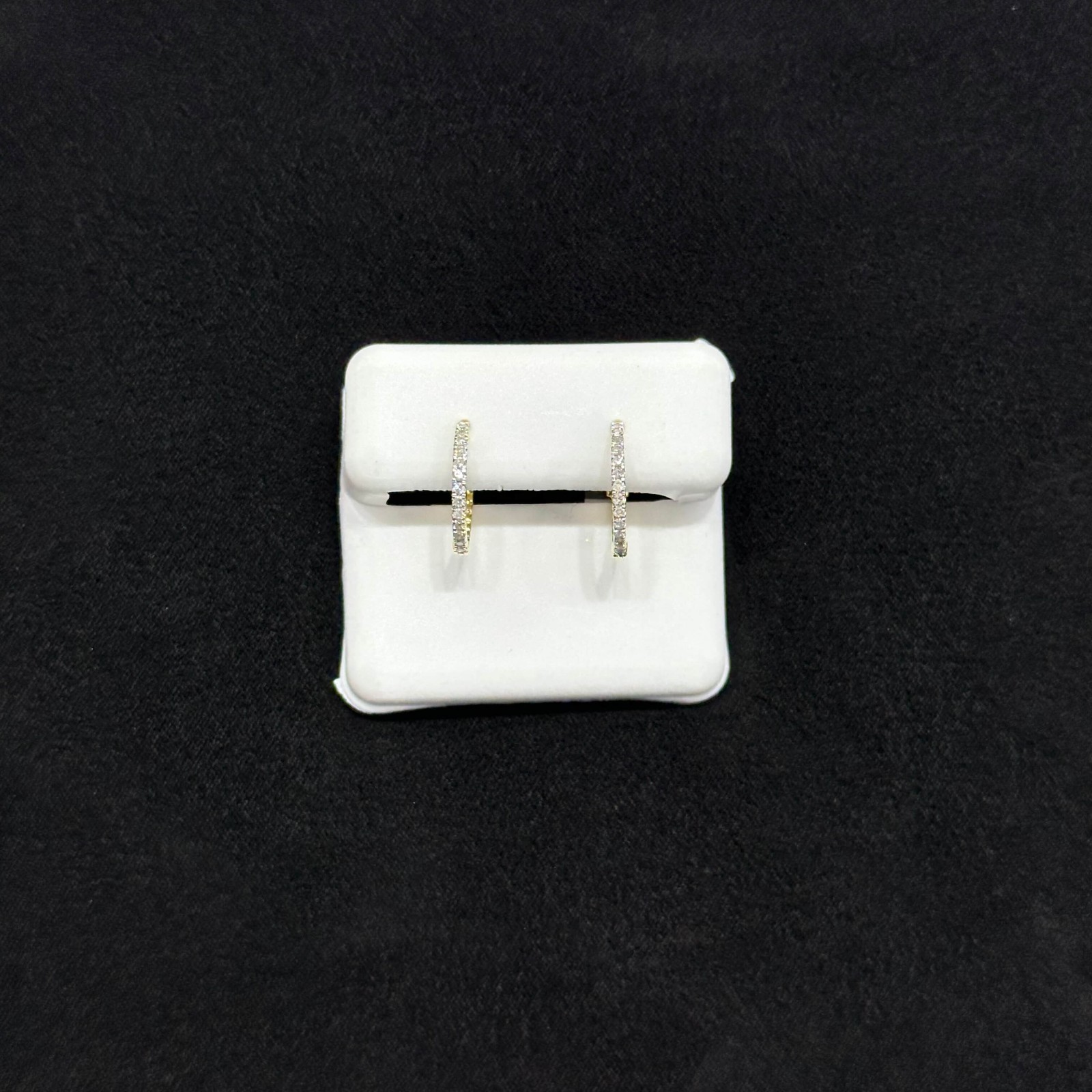 Real Natural Diamond Earrings Hoops 0.35 CTW with 10k Gold Male Female