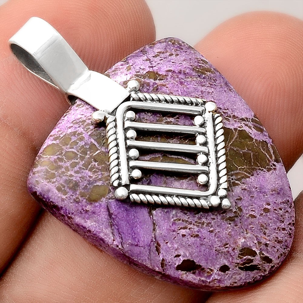 Natural Purpurite – South Africa 925 Sterling Silver Pendant Jewelry P-1462