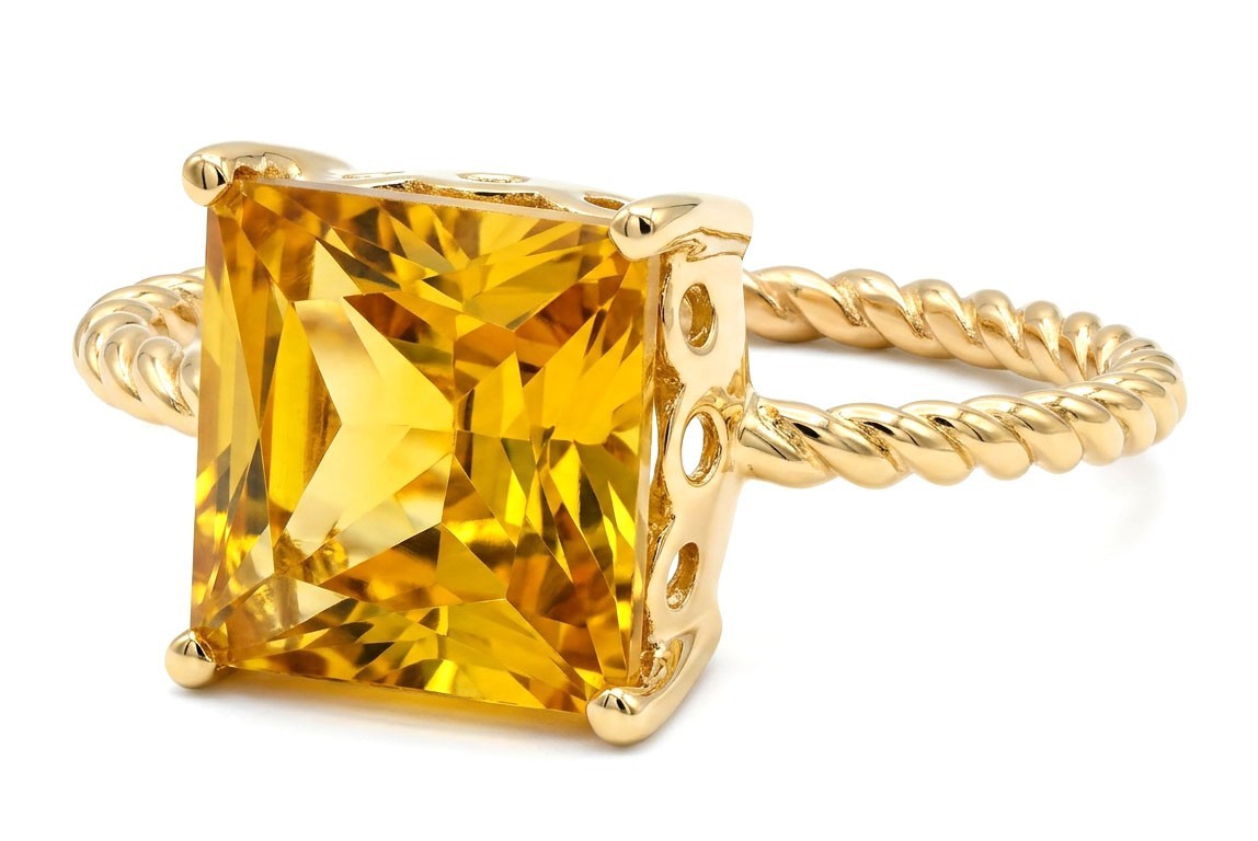 GENUINE 3.85 Cts YELLOW TOPAZ RING SOLID 10K YELLOW GOLD – Free Appraisal