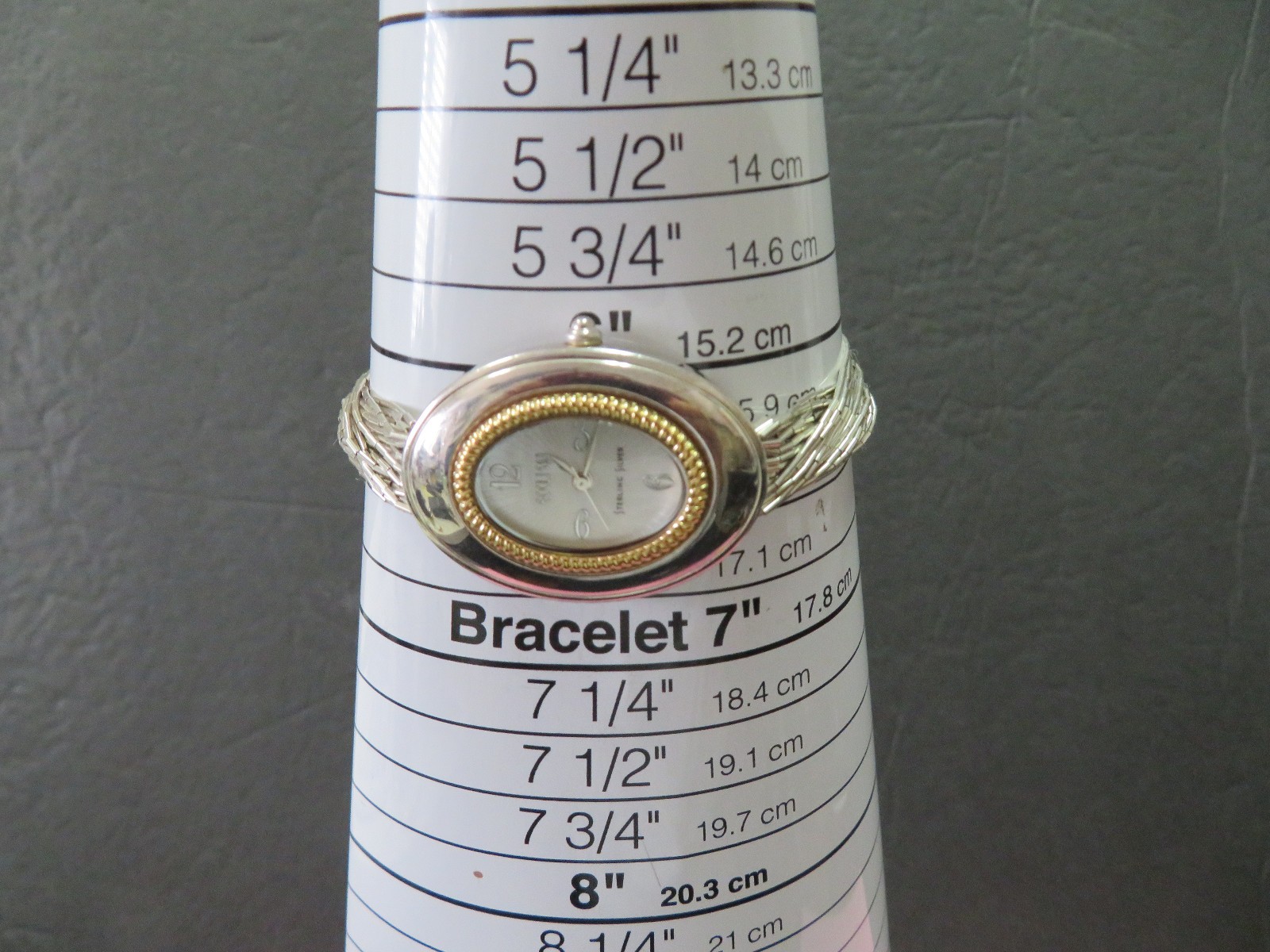 Ecclissi Sterling Silver Oval Case MOP Ladies Watch w/Silver Liquid Band