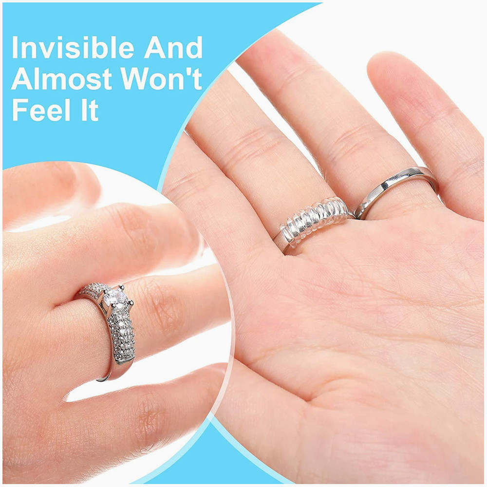 3PCS Ring Size Adjuster Invisible Clear Ring Sizer Jewelry Fit Reducer Guard US