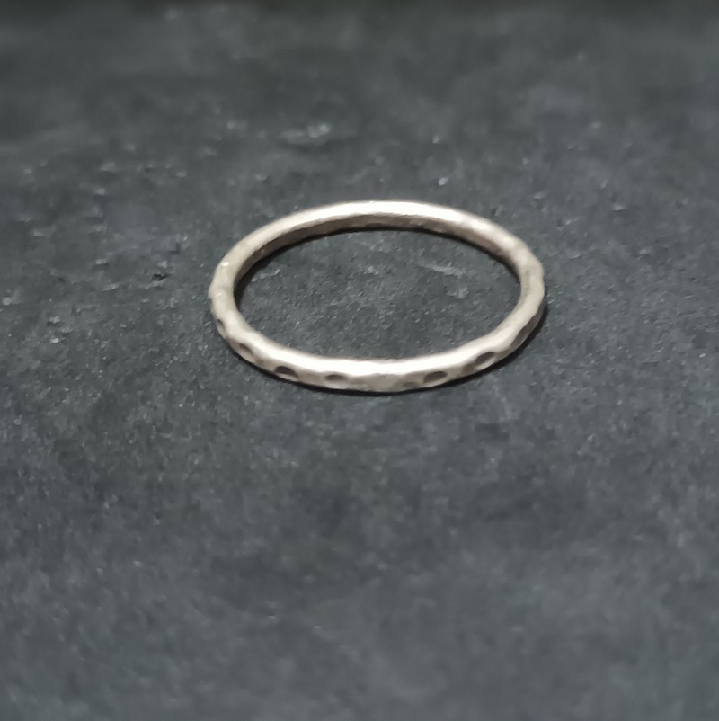 Fine Silver Rings craft Fixed Size Hammered bend band N68R13