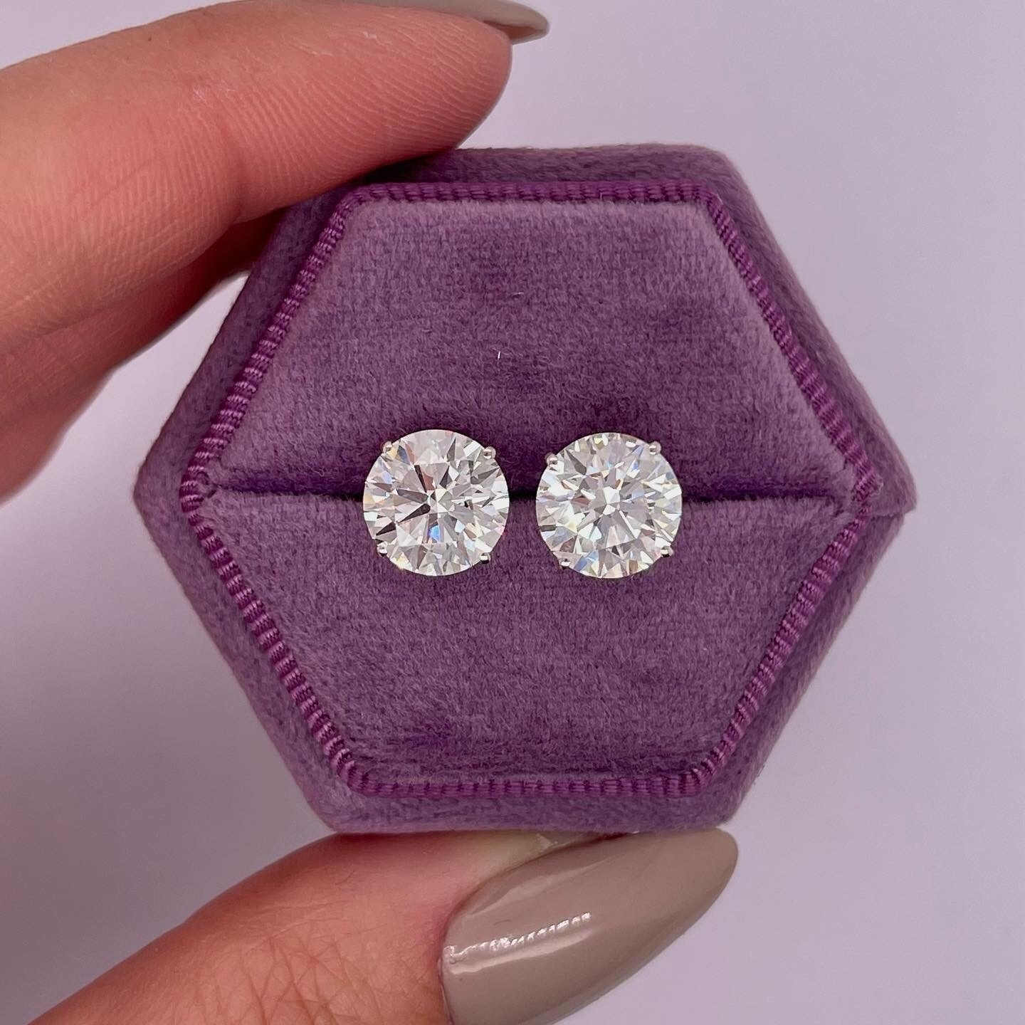 GIA Certified Diamond Earrings VVS2 D Round Cut 3 Ct Lab-Created CVD Eye Clean