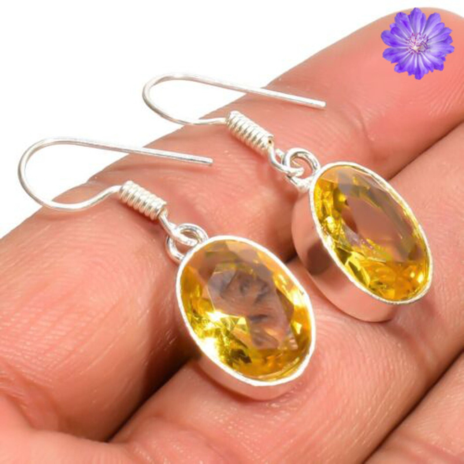 Citrine Gemstone 925 Sterling Silver Earring Handmade jewelry Earring Gift