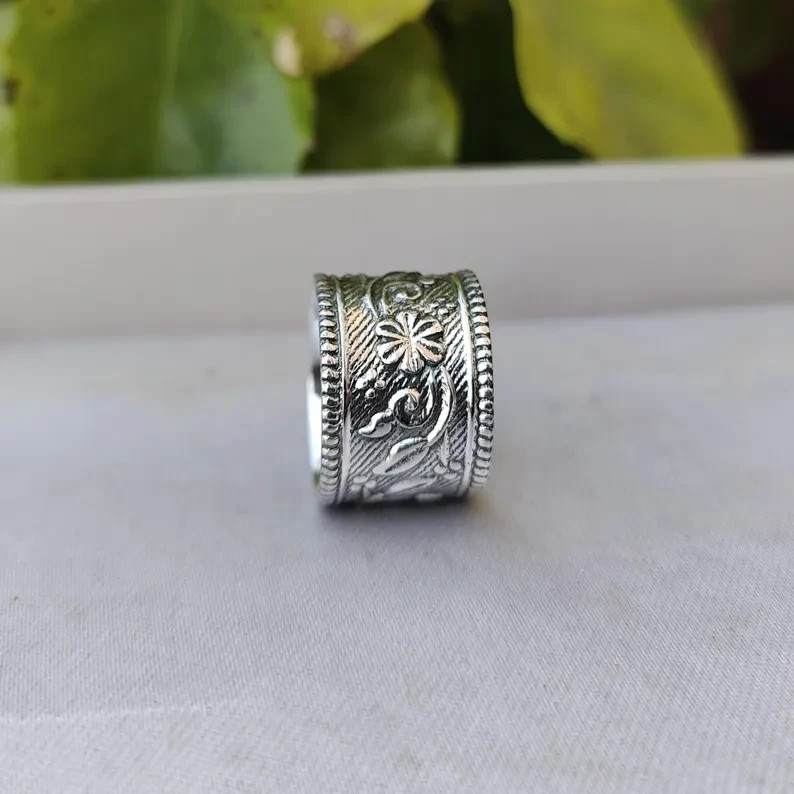 Silver Designer Band Ring, 925 Sterling Silver Band Ring, Boho Jewelry All size
