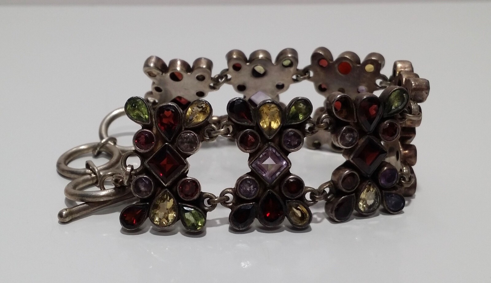 925 STERLING SILVER MULTI-GEM BRACELET