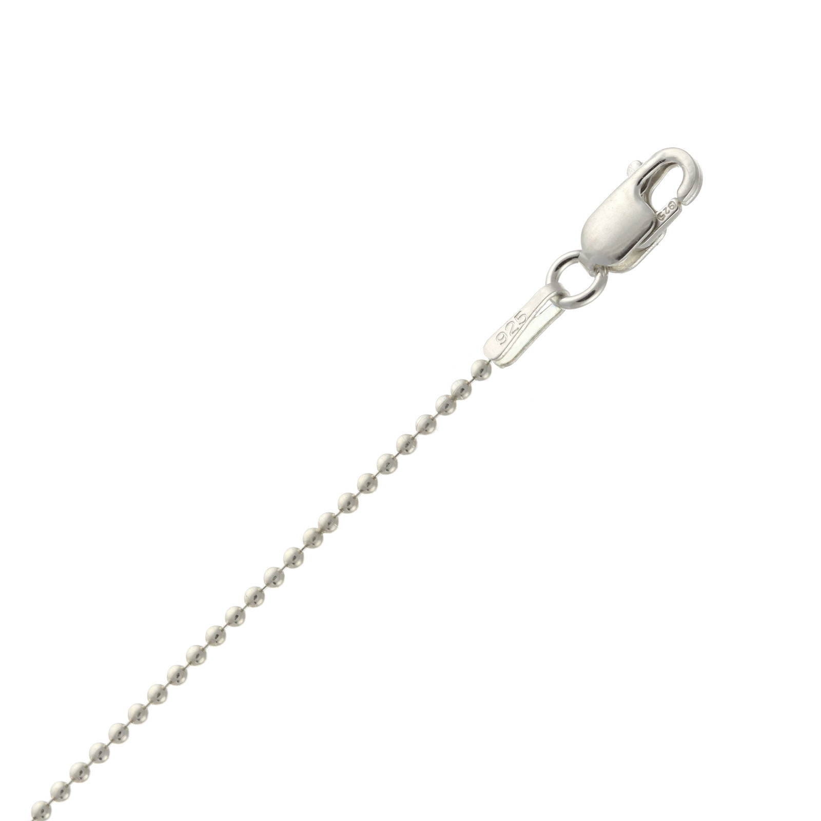 1.2mm – 3.0mm 925 Sterling Silver Round Bead Chain Necklace / Bracelet 7″-36″