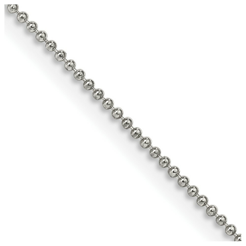 Sterling Silver Beaded Chain 16″, 18″, 20″, 22″, 24″ Inch Lengths