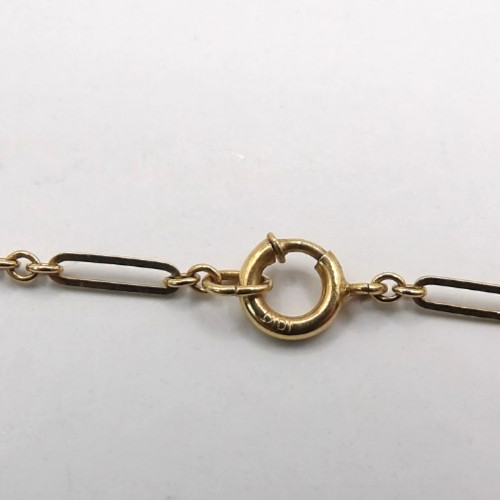 10K Solid Yellow Gold 8.75″ Figaro Link Bracelet / Anklet Monogrammed LILA 2.12g