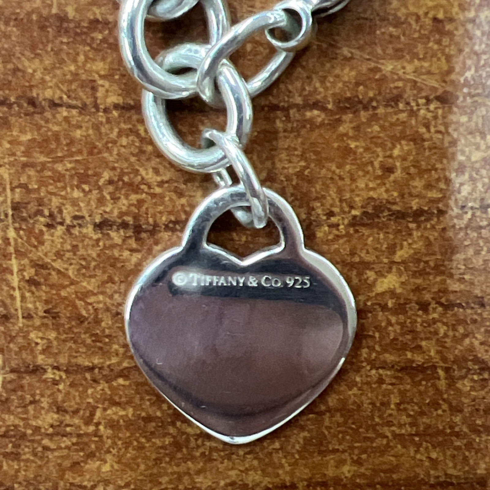 Please Return To Tiffany & Co Sterling Silver Heart Tag Charm Bracelet