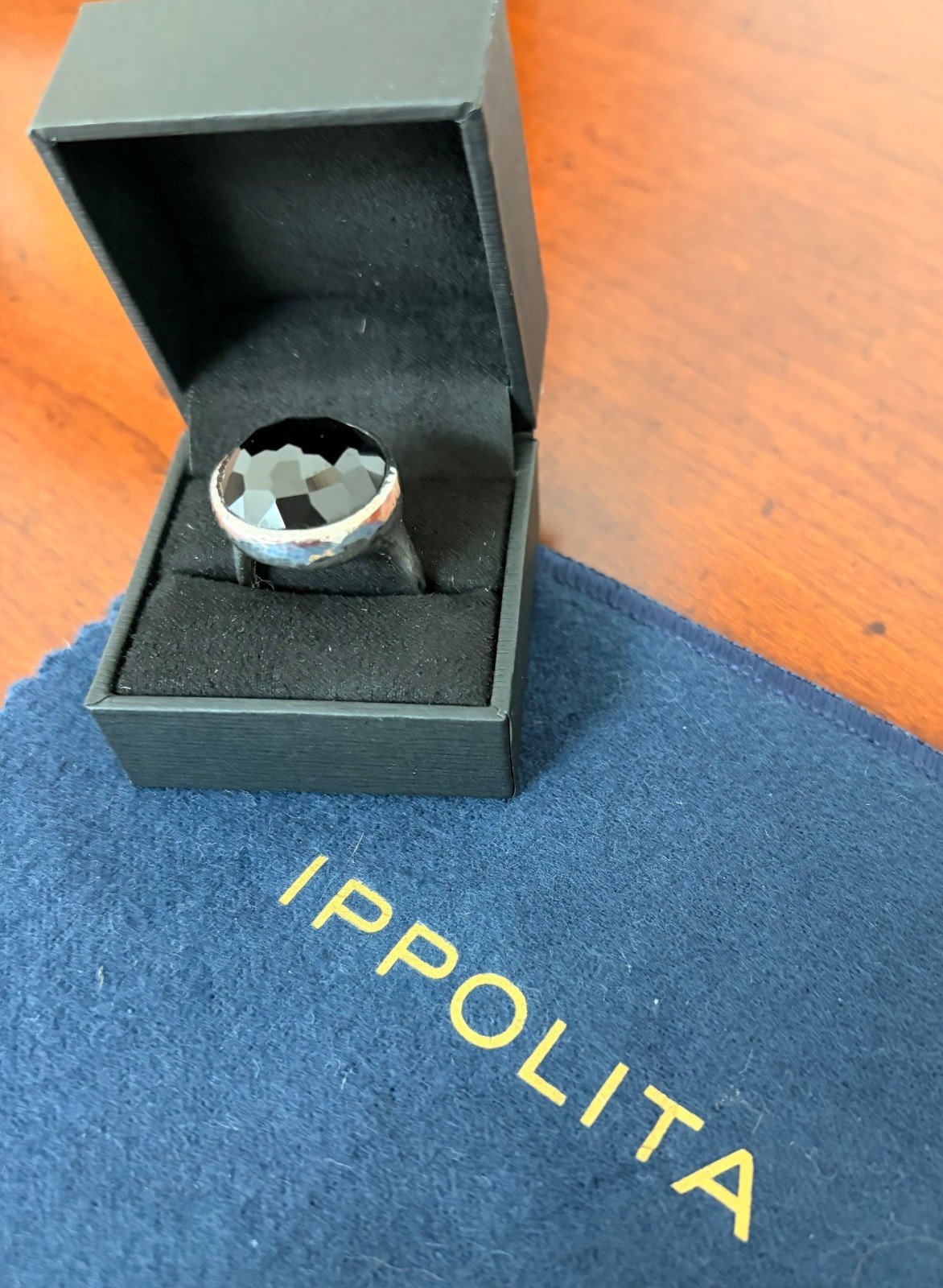 IPPOLITA Rock Candy Lollipop Sterling Silver Black Onyx Ring Size 7.5