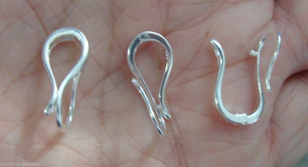 9x21mm INTERCHANGEABLE Pendant Hanger SLIDE Pearl Enhancer SILVER, ROSE or YG