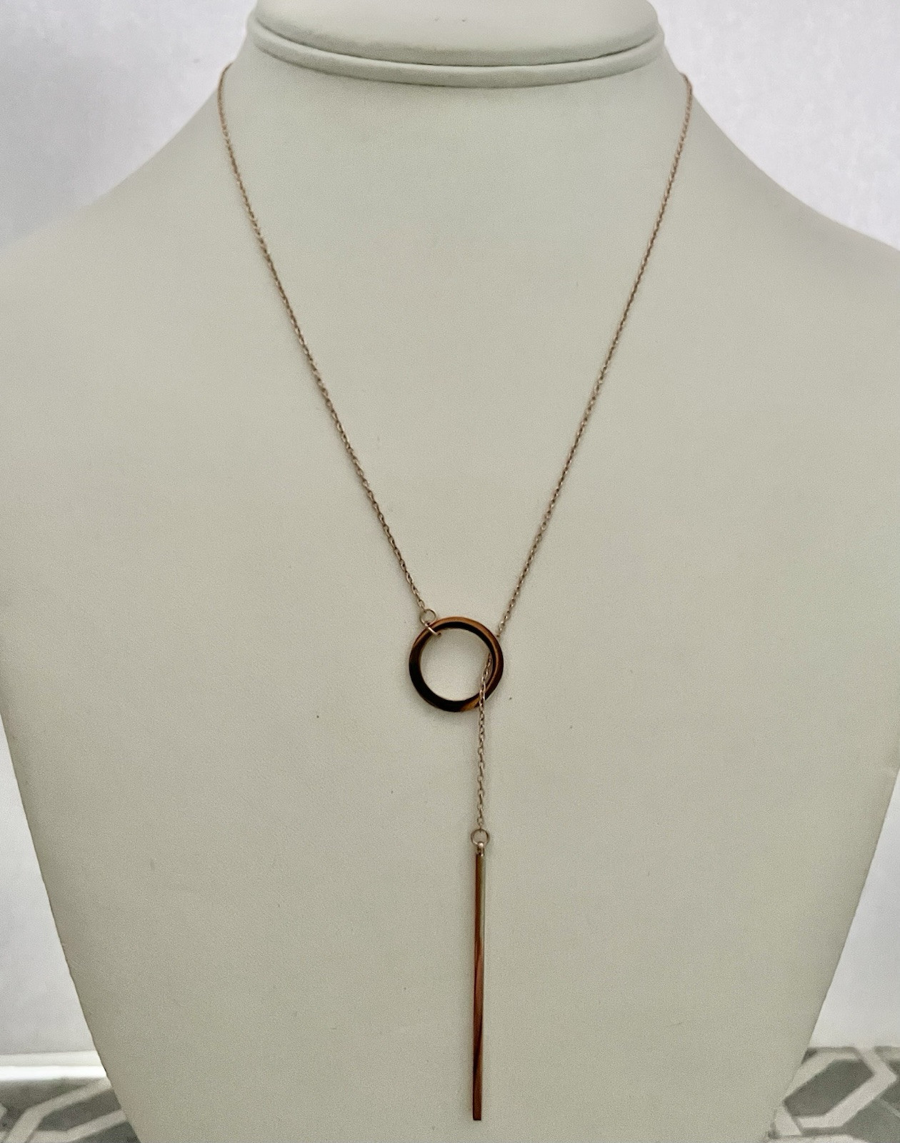 NWT 14k Rose Gold Plate 18” Necklace In Faux Leather Gift Box