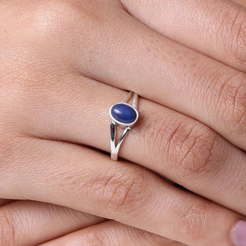 Lapis Lazuli Ring 925 Sterling Silver Band & Statement Handmade Ring All size