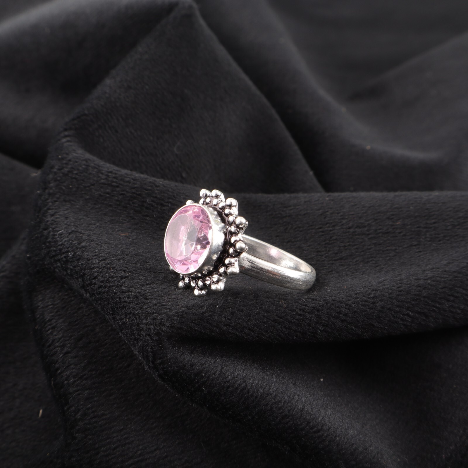 Morganite Gemstone 925 Statement Silver Elegant Jewelry Ring For All Occasion
