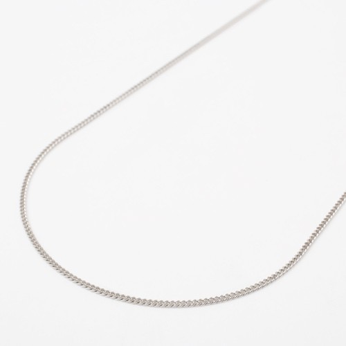 Pt850 Solid Platinum 4.3g 1.2mm 2-Sided Curb Link Chain Necklace 23.5″ MIJapan