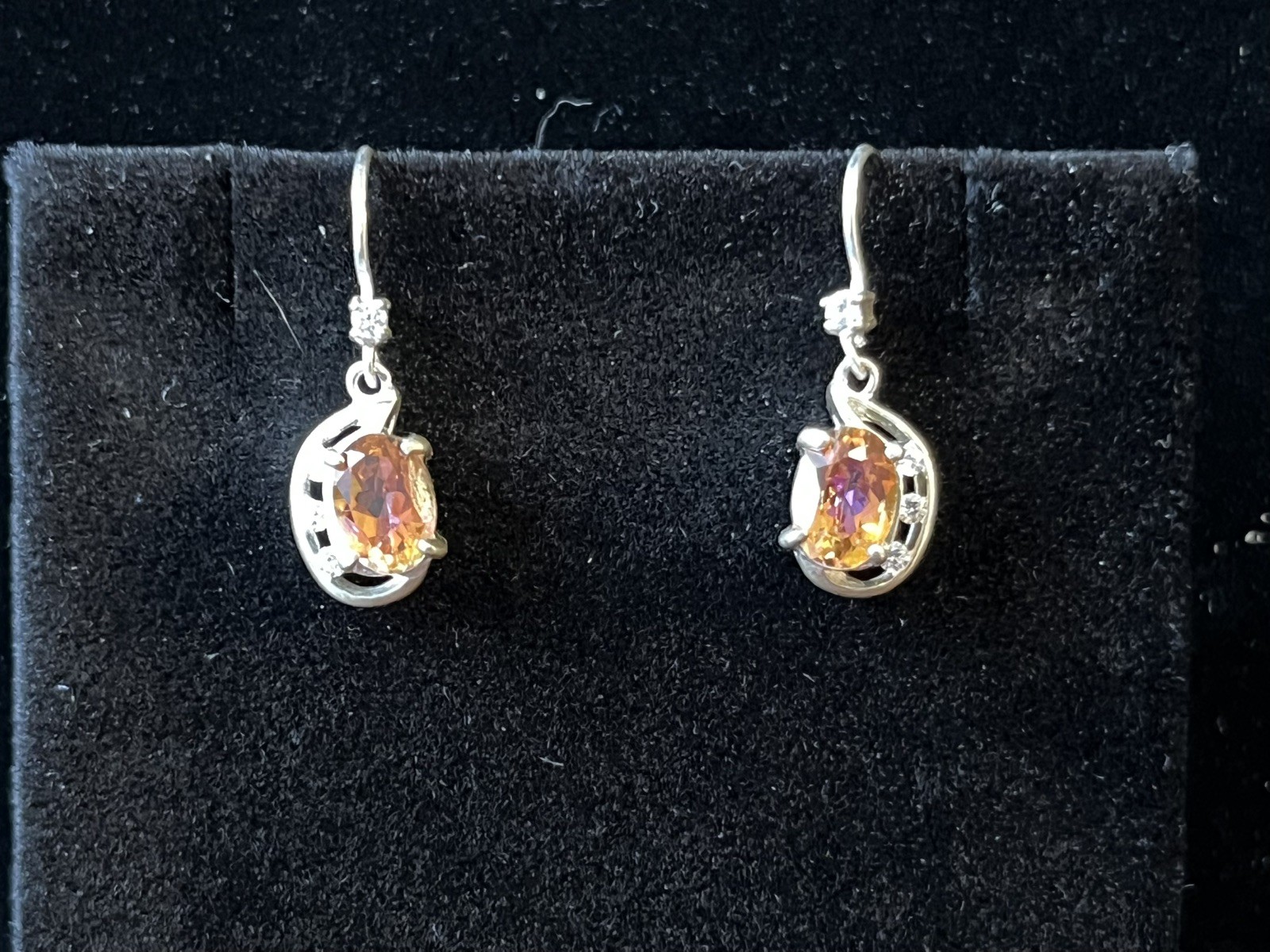 Sterling Silver Ecstasy Mystic Topaz & CZ Dangle Right and Left Earrings 925