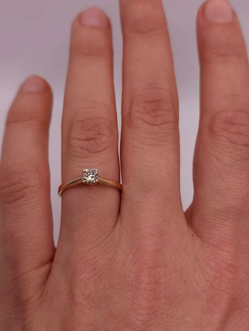 3ct Tester Pass Moissanite Wedding Ring 14K Yellow Gold Plated Round Silver