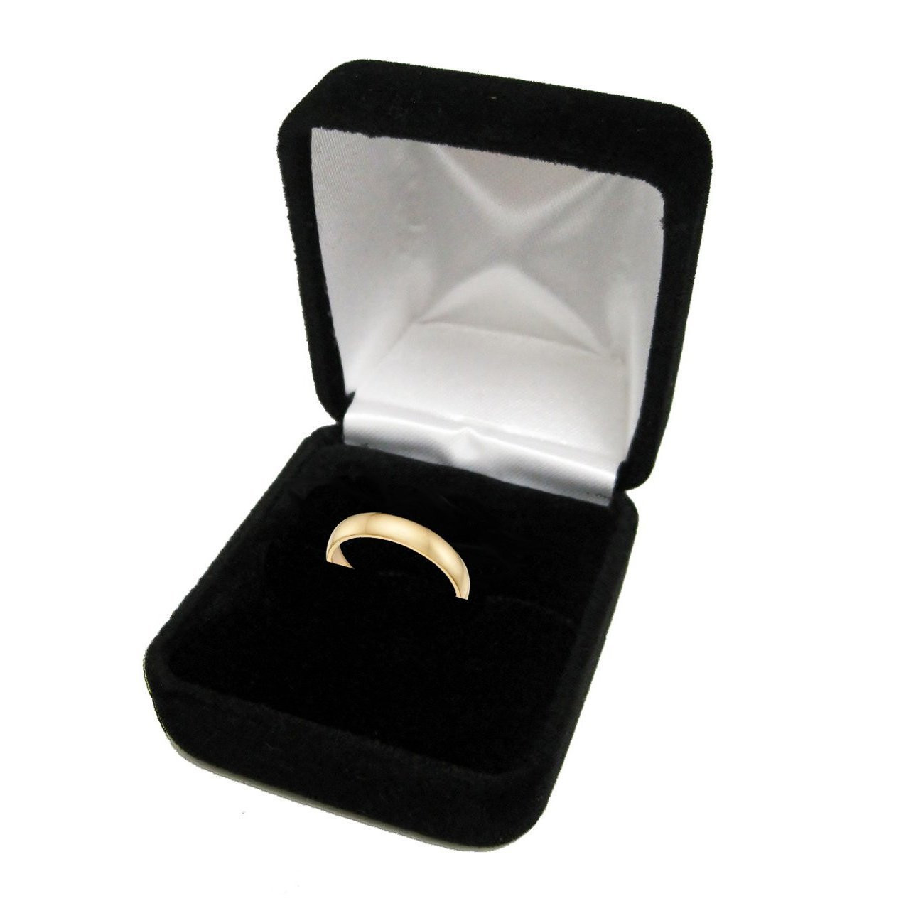 14K Solid Yellow Gold 4mm Plain Men’s and Women’s Wedding Band Ring