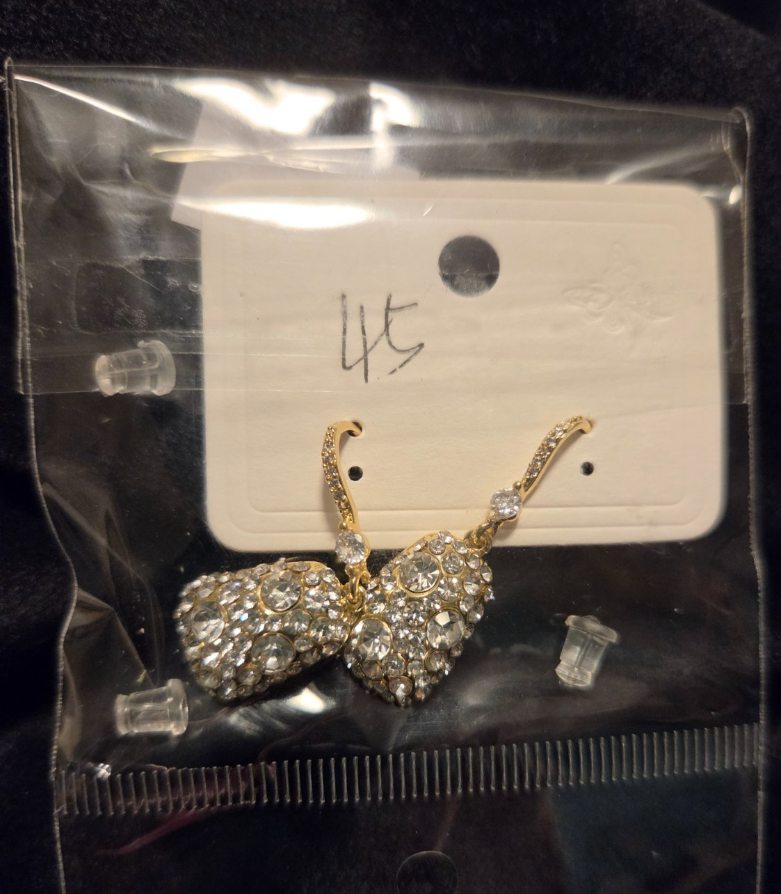 Clear White Gold Tone Moissanite Stud Earrings Butterfly Closure
