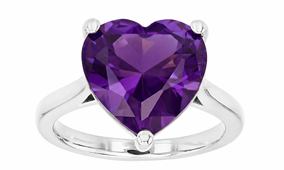 3.25 Carat Natural Amethyst Gemstone Handmade 925 Silver Women’s Wedding Ring