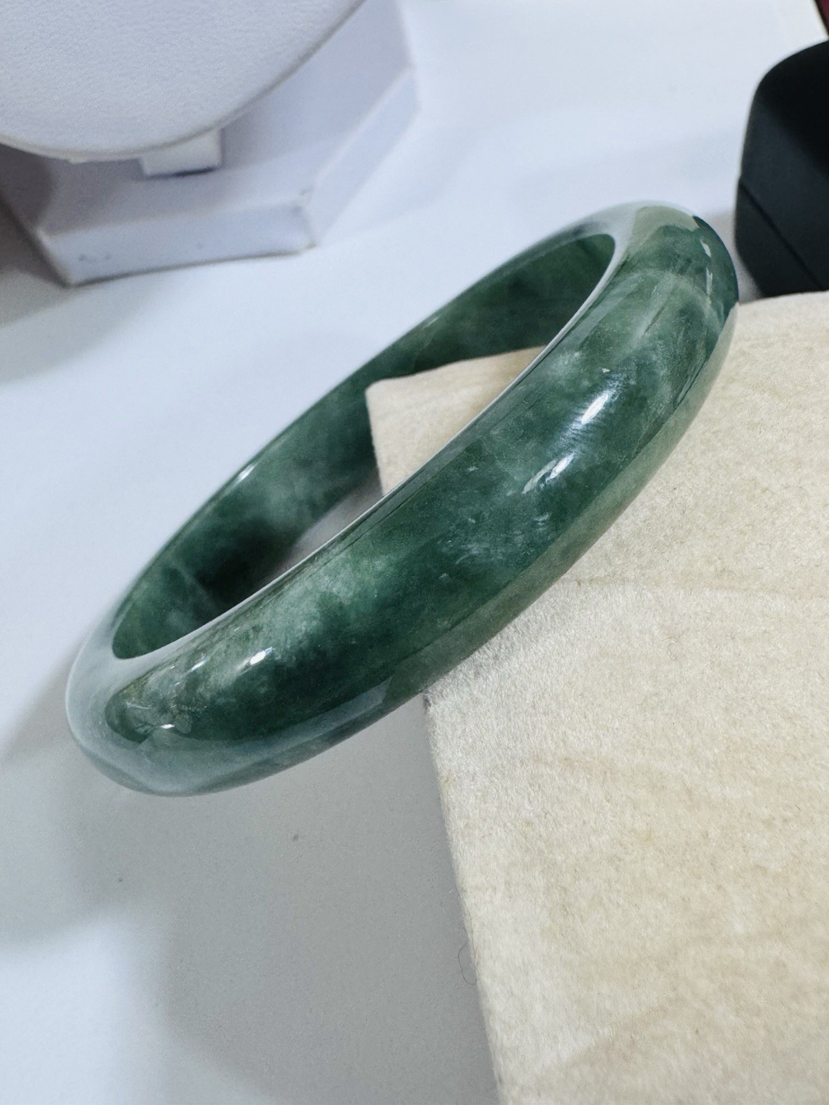 Real Burmese Jade Mint Green Bangle 5”-7” inch 15-18cm 54.9g 13mm S/M Burmese