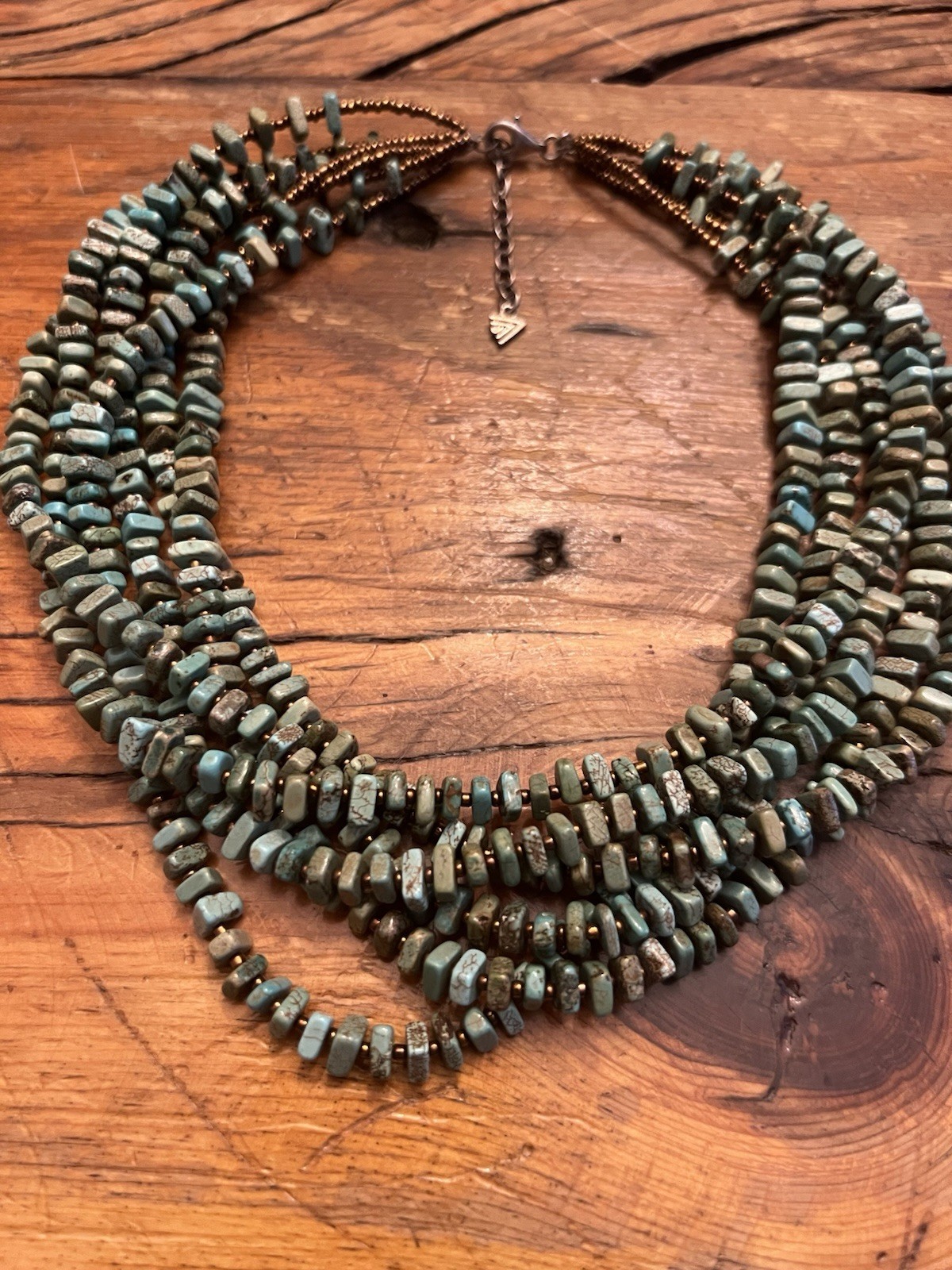 Signed SILPADA Sterling Silver Turquoise Colors Howlite 6 Strand necklace