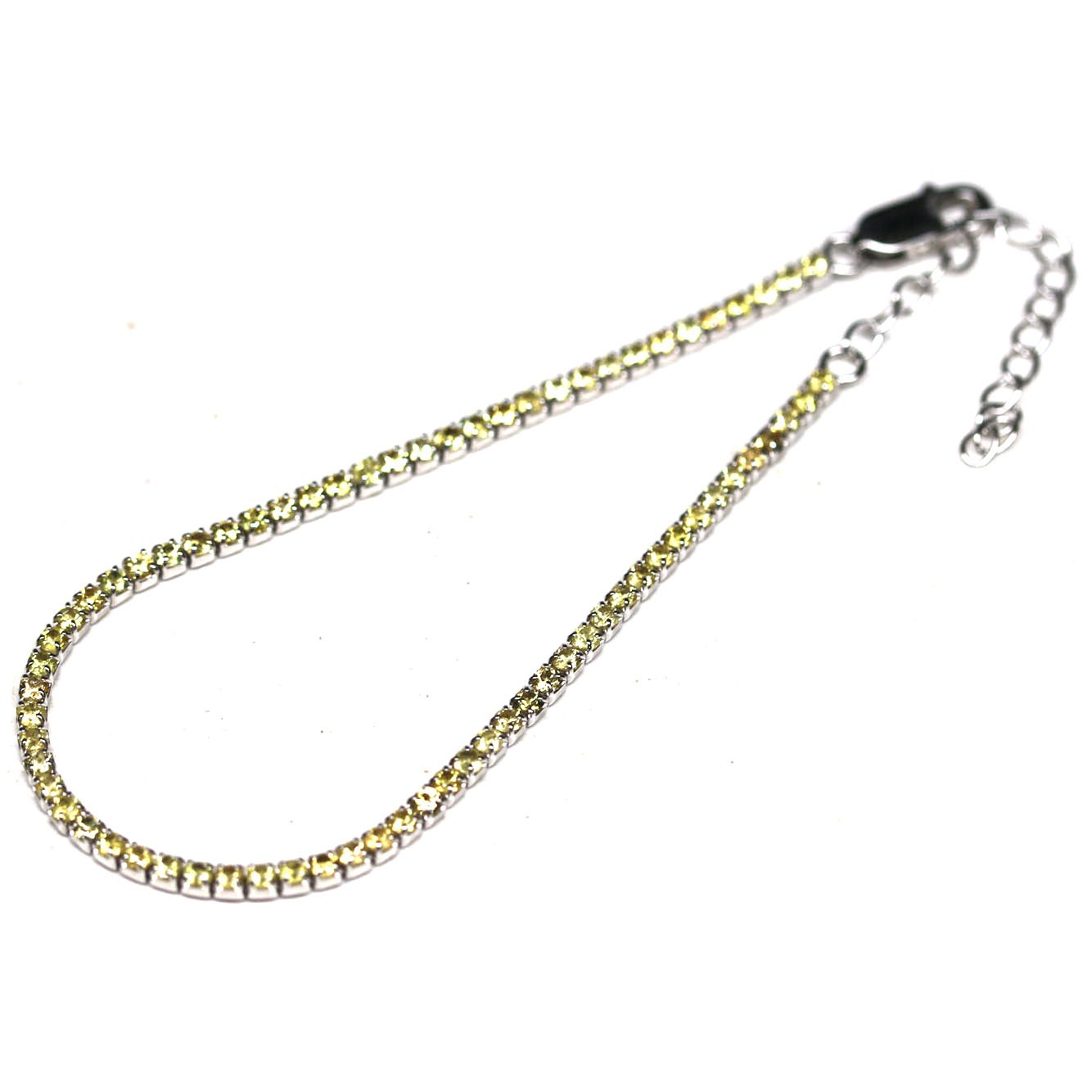 Natural Yellow Sapphire Bracelet 9 in Gift For Her Handmade 925 Sterling Silver