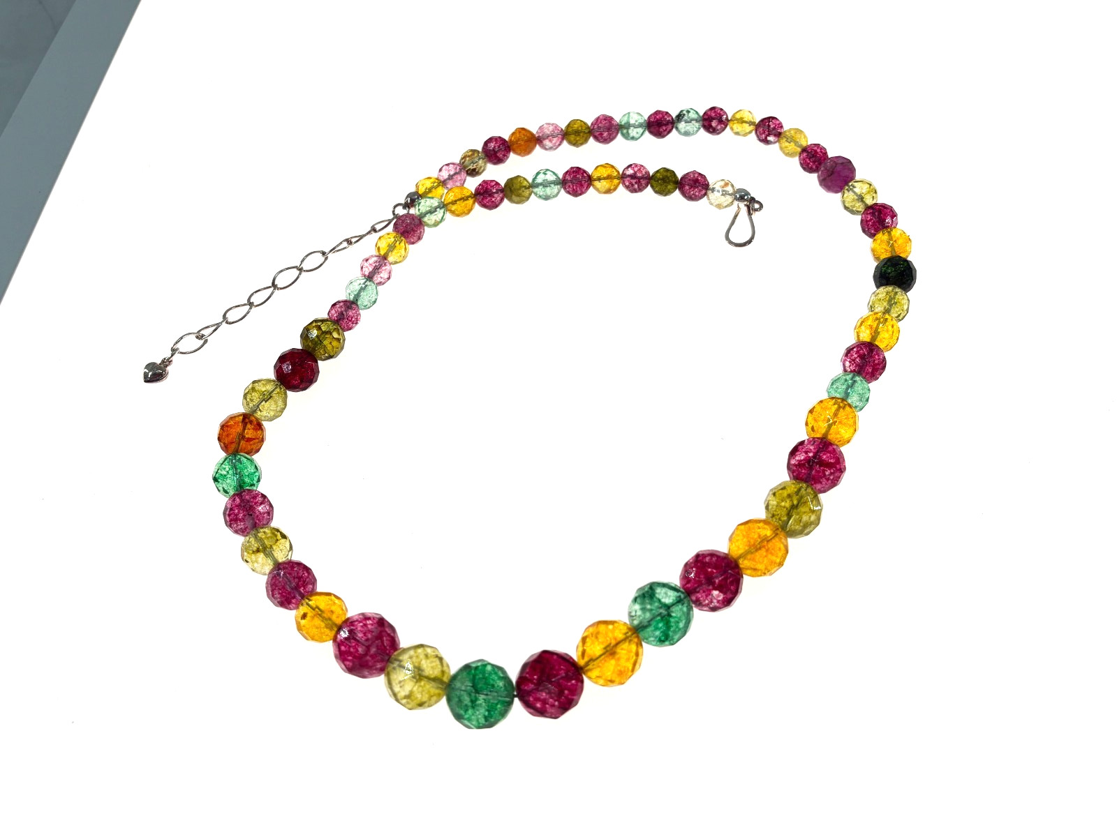 Jay King DTR Multicolored Gemstone Graduated Bead Necklace Translucent Rainbow