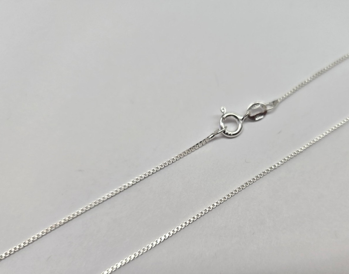 925 Sterling Silver Box Chain Very Thin Necklace Women 0.8mm Thick Size 16″~30″