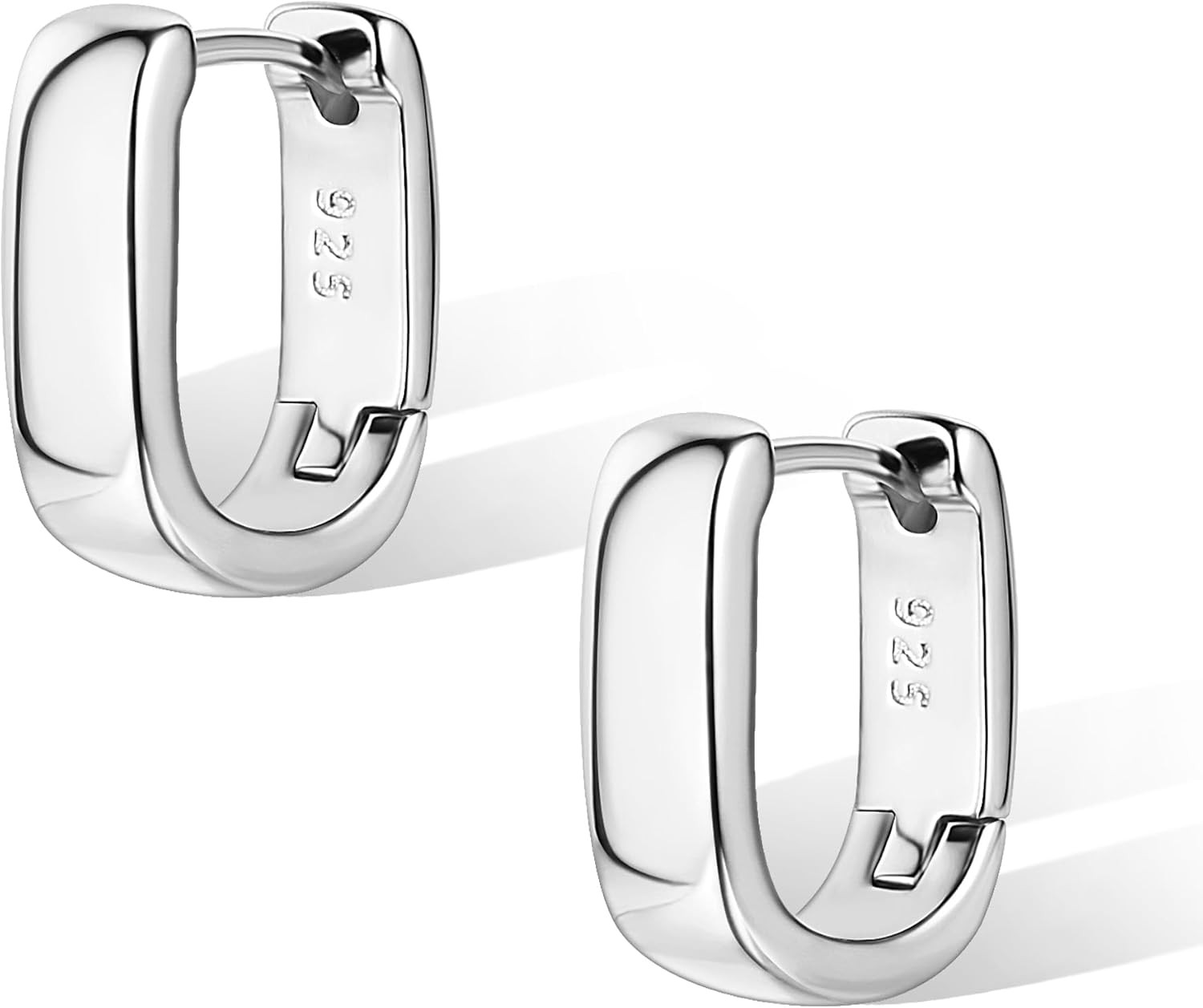 925 Sterling Silver Earrings Small Chunky Silver Earrings for Women Trendy Small