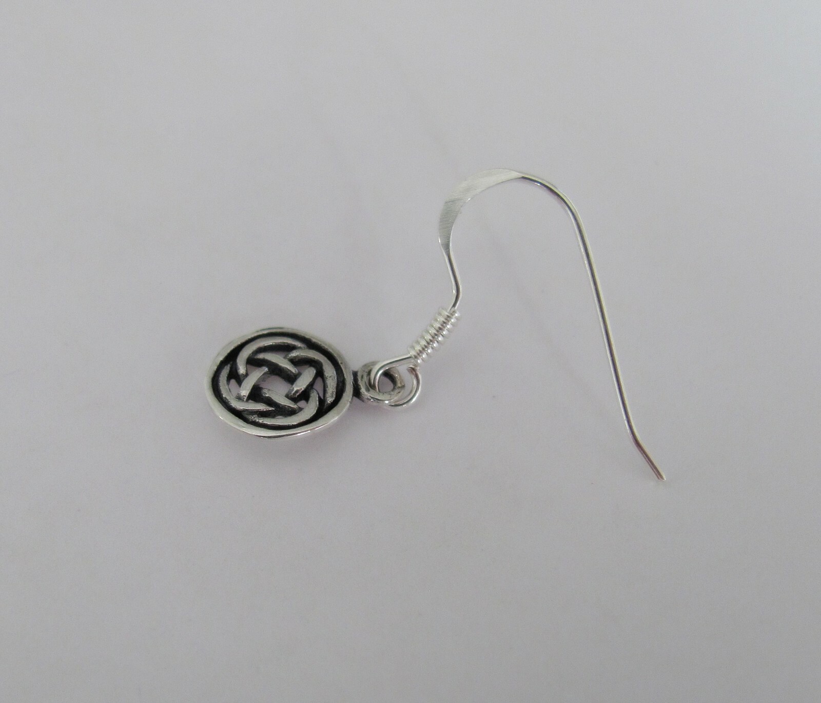 Sterling Silver 12mm round Celtic small hook earrings #4945