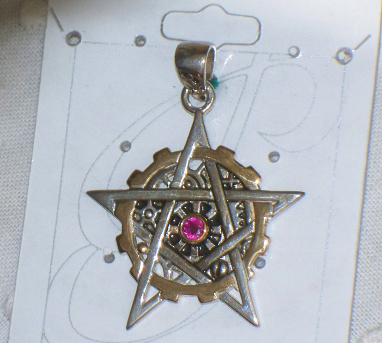 STERLING Silver PENTAGRAM Pentacle PENDANT by Peter Stone Pagan Wicca Goth Magic