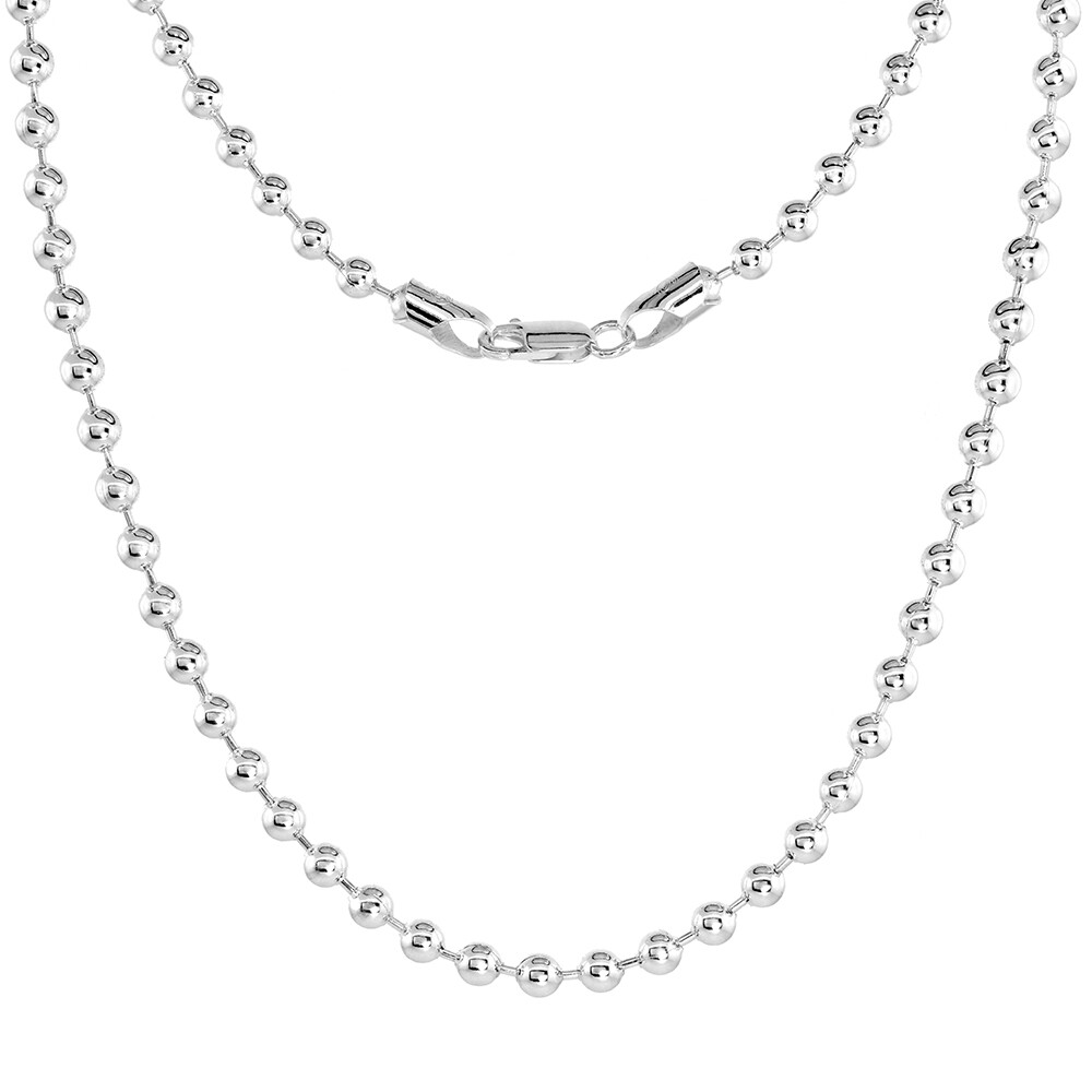 925 Sterling Silver Thin Pallini Bead Ball Chain Necklace Bracelet 1.5mm