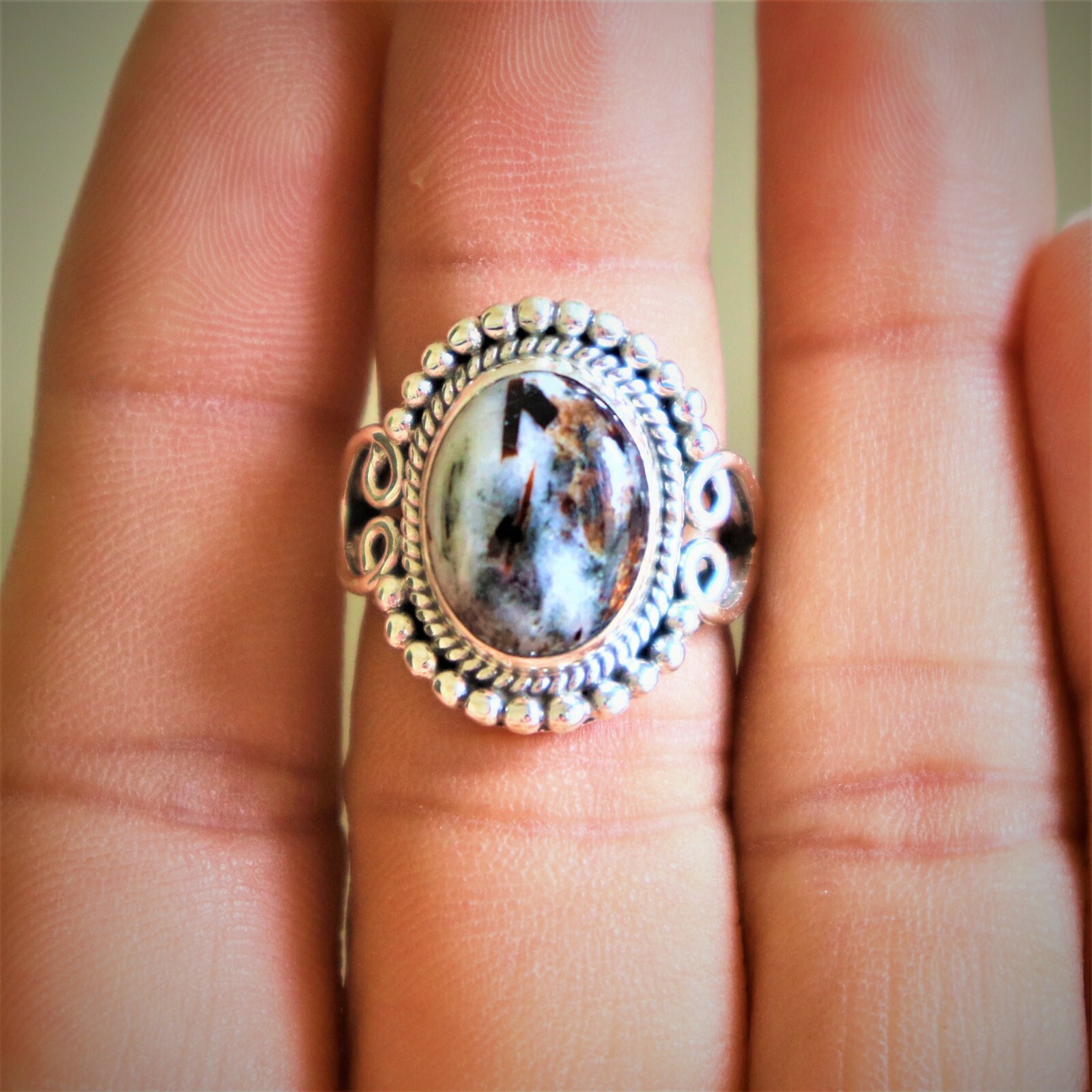 ASTROPHYLLITE NATURAL GEMSTONE 925 STERLING SILVER HANDMADE JEWELRY RING 3 TO 12