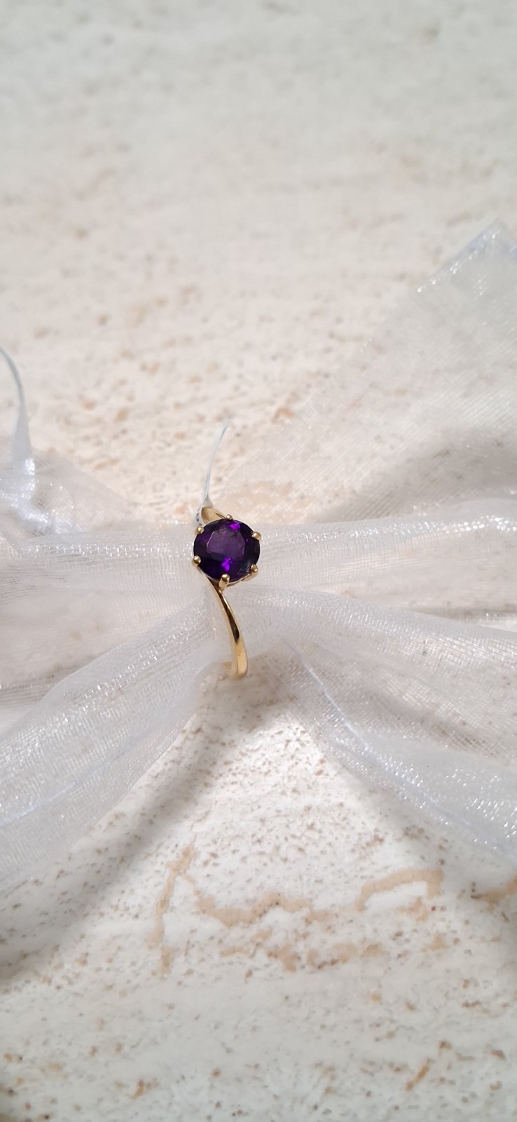 New Zambian Amethyst Sterling Silver ring, size M, 6.